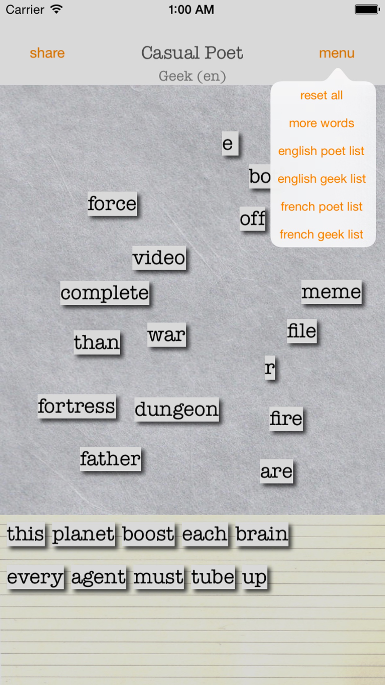 Casual Poet - play with words & share your poetry