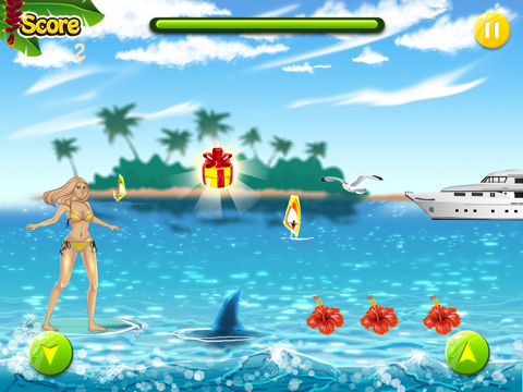 Surfing Girl vs Hungry Reef Sharks Crazy Vacation Free screenshot 2