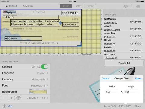 Screenshot #4 pour Print Cheque Lite