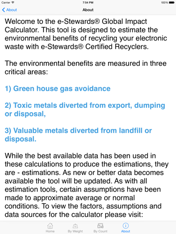 eWaste Calculator iPad screenshot 2 - Business app