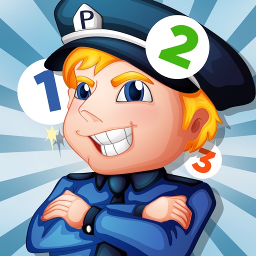 A counting game for children with police: learn to count numbers 1-10