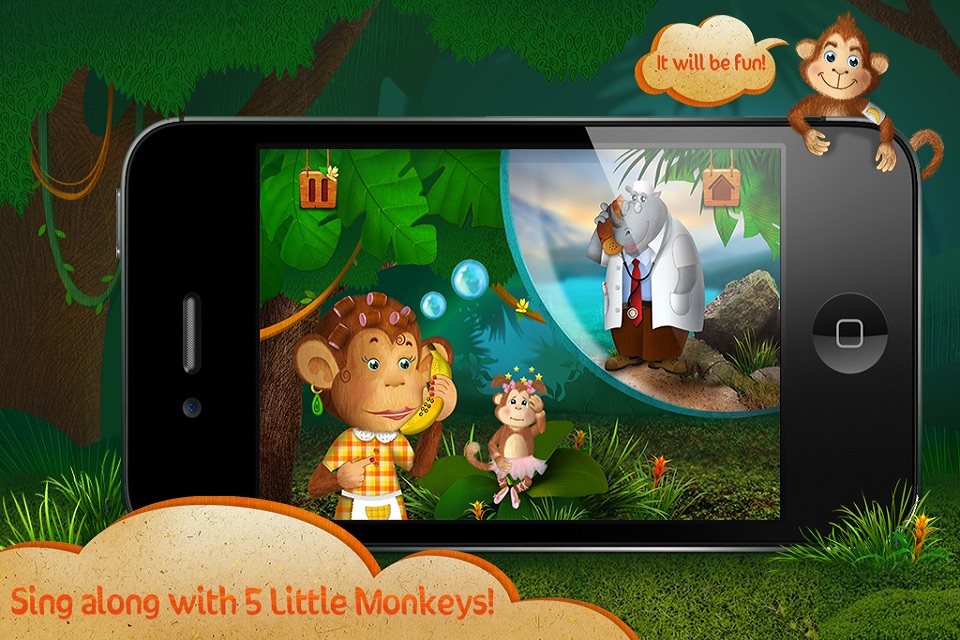 Five little monkeys jumping on the bed for toddler screenshot 3