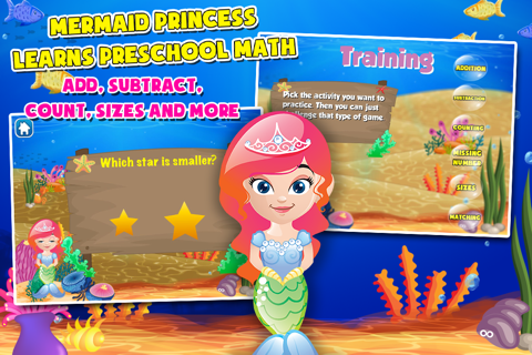 Mermaid Princess Math for Kids screenshot 2