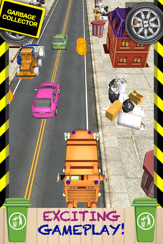 3D Garbage Truck Racing Game With Real City Racer Games And Police Cars FREE screenshot 2