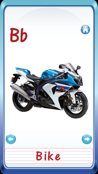 Screenshot #1 pour Enfants Véhicules Abc Alphabets Flash Cartes