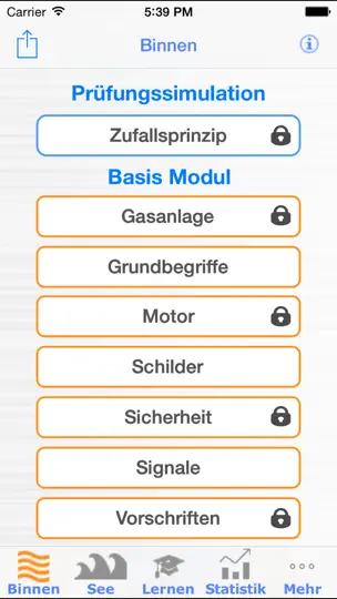 Screenshot von SBF See Binnen Trainer Lite auf dem iPhone 2