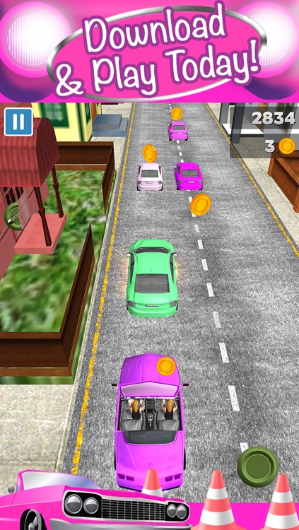 3D Girl Convertible Car Racing Game With Cute Girly Cars And Fun Race Games FREE screenshot-4