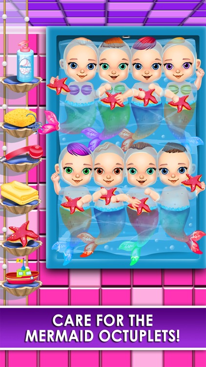 Mommy's Octuplets Newborn Babies - My Mermaid Baby Salon Doctor Game! screenshot-3
