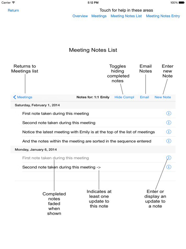 Meeting Notes - 1.0 - (iOS)