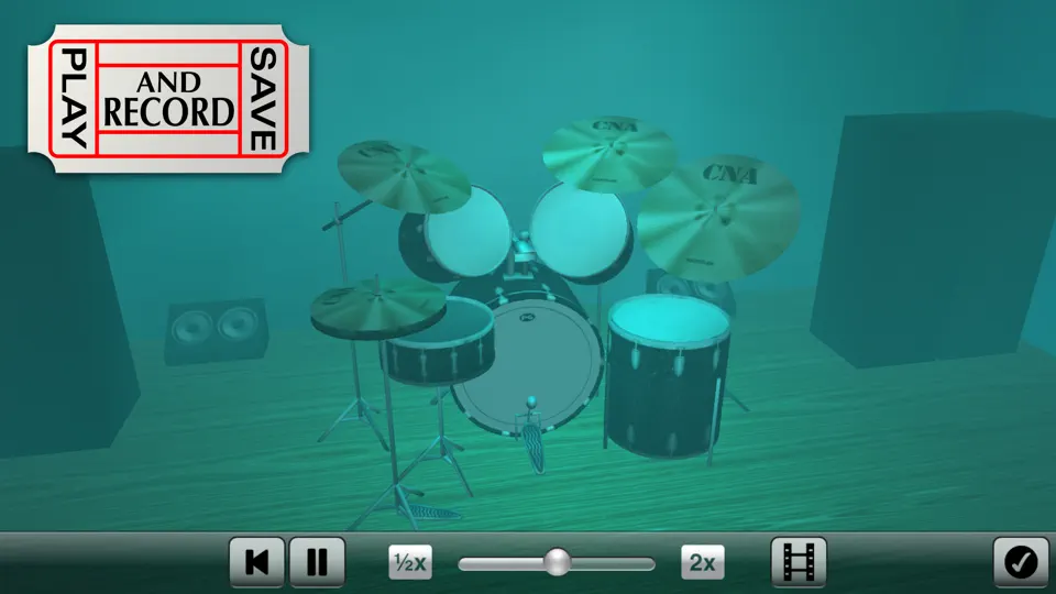 Captura de pantalla de Spotlight Drums ~ The Drum Set Formerly Known As 3D Drum Kit en iPhone 5