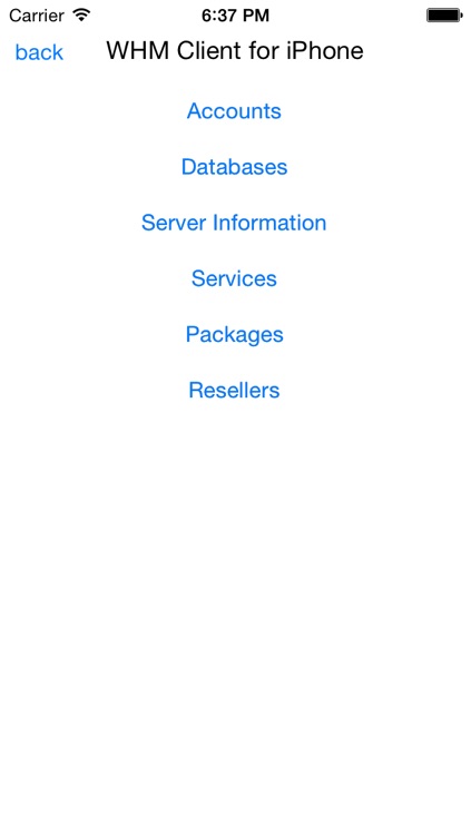 WHM Client for iPhone