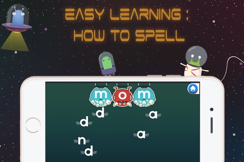 Preschool ABC Spelling Aliens: Phonic Sounds ABC Playtime - Syllable name & Sound Combination Playtime for 3 year old, 4 year old & 5 year old kids FREE screenshot 3