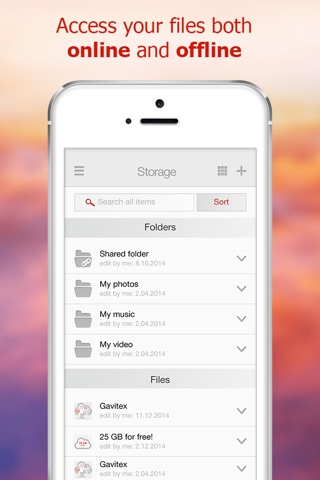 Gavitex for iPhone – Easy Cloud Disk to Store, Sync and Share Your Files screenshot 4