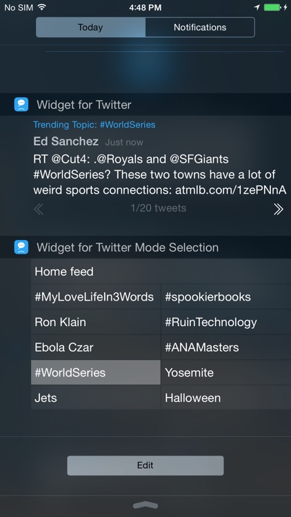 Widget for Twitter