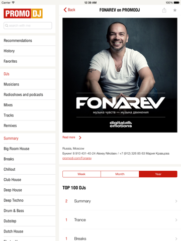 The best electronic music for free - PROMODJ TOP 100 iPad screenshot 3 - Music app