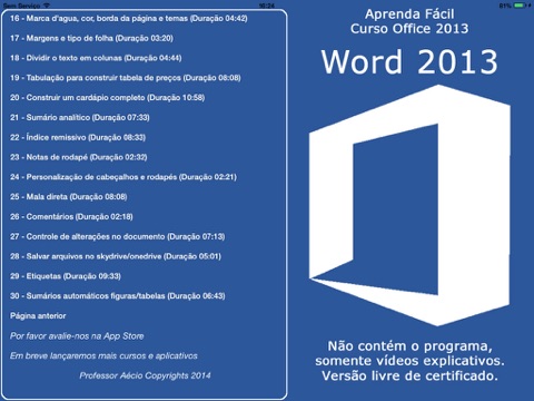 Tutorial for Word 2013 Edition screenshot 3