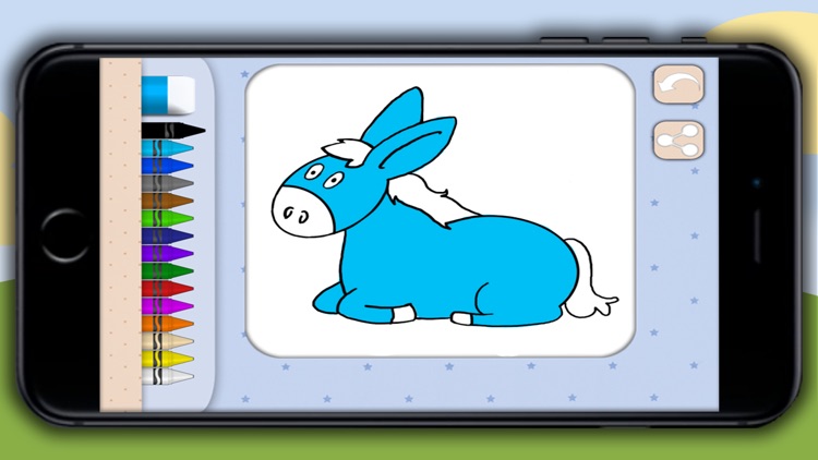 Color farm animals - coloring book