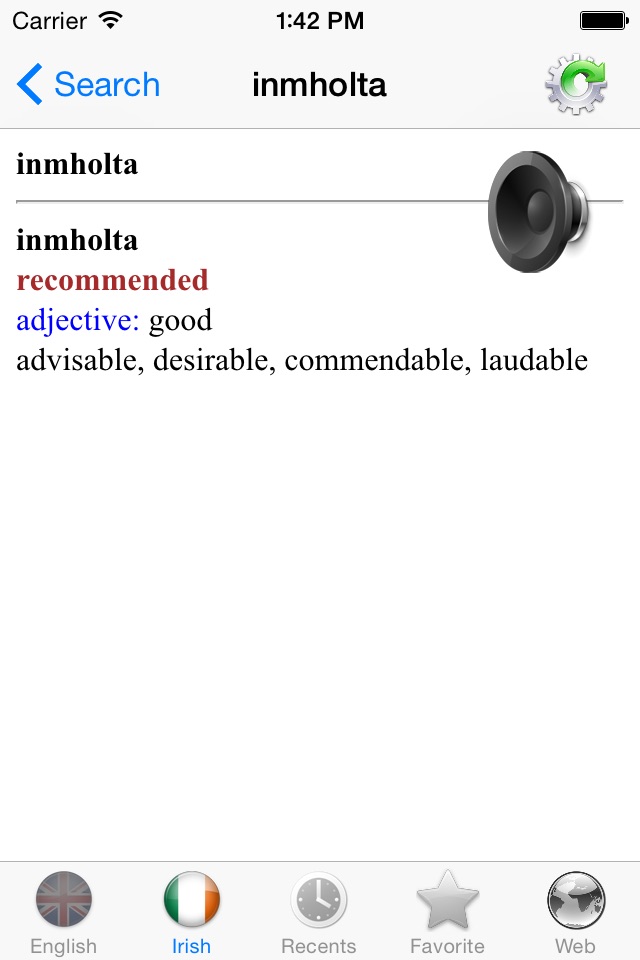 English Irish best dictionary - Béarla Gaeilge Foclóir fearr screenshot 4