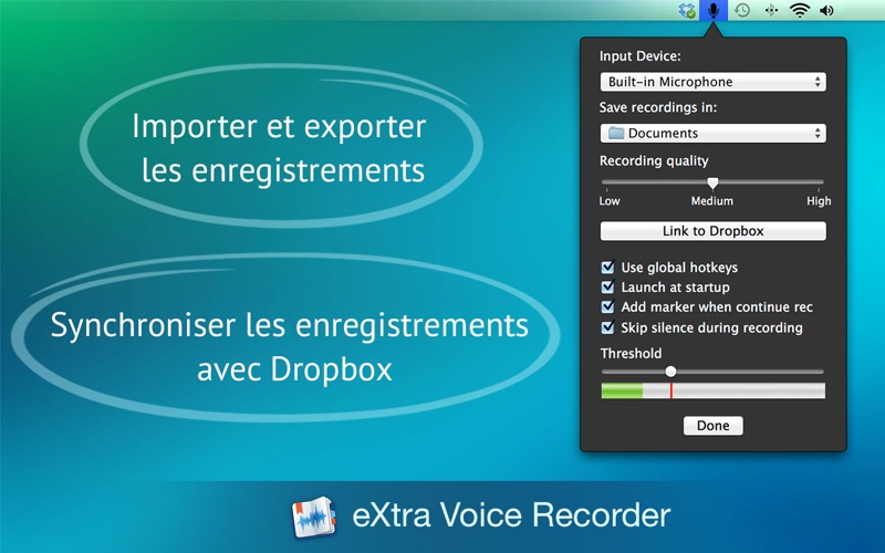 Screenshot #3 pour eXtra Voice Recorder Pro.