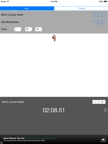 Swim Lap Time Converter iPad screenshot