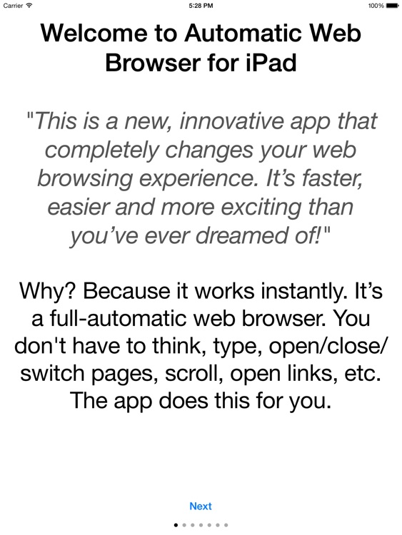 Automatic Web Browser for iPad
