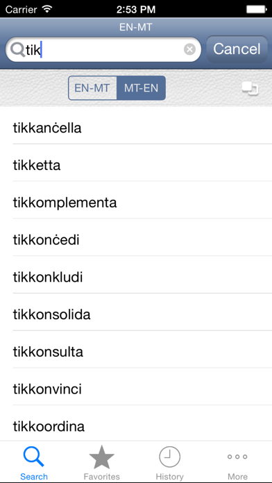 Screenshot #1 pour Maltese<>English Dictionary