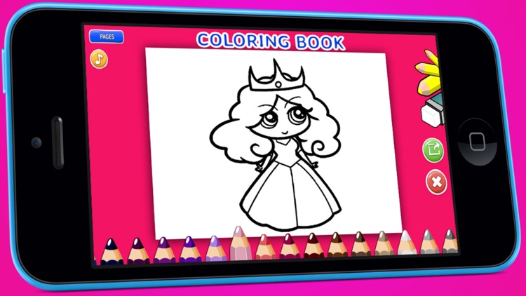 Princesses Coloring Book - Free App for Girls