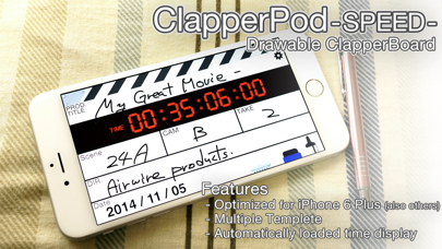 Screenshot #1 pour ClapperPod SP -Drawable Clapperboard- for iPhone
