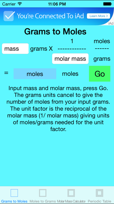 Screenshot #1 pour grams to moles free