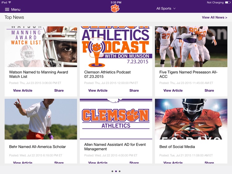 Clemson Tigers for iPad