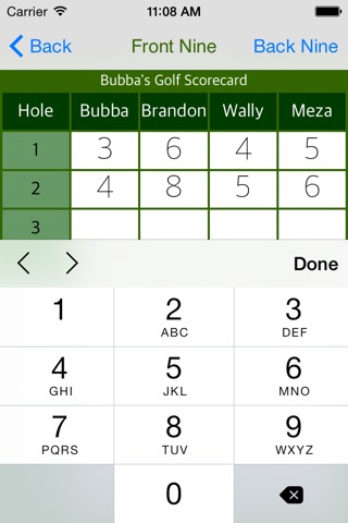 Bubba's Golf Scorecard screenshot 3