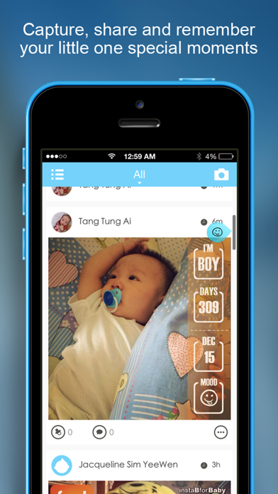 Screenshot #1 pour InstaB For Baby - Beautiful way to share baby’s milestones, growth and advice