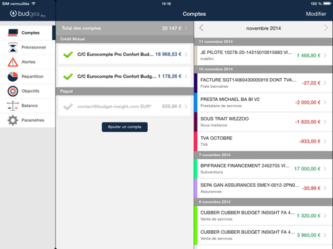 Screenshot #4 pour Budgea Pro: l'application pour suivre votre tresorerie