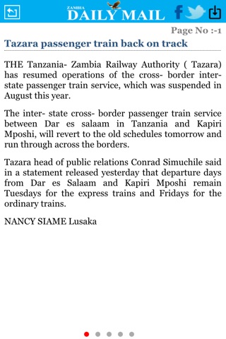 ZAMBIA DAILY MAIL screenshot 4