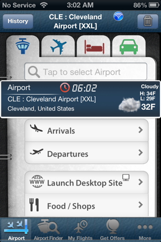 Cleveland Airport(CLE) + Radar screenshot 2