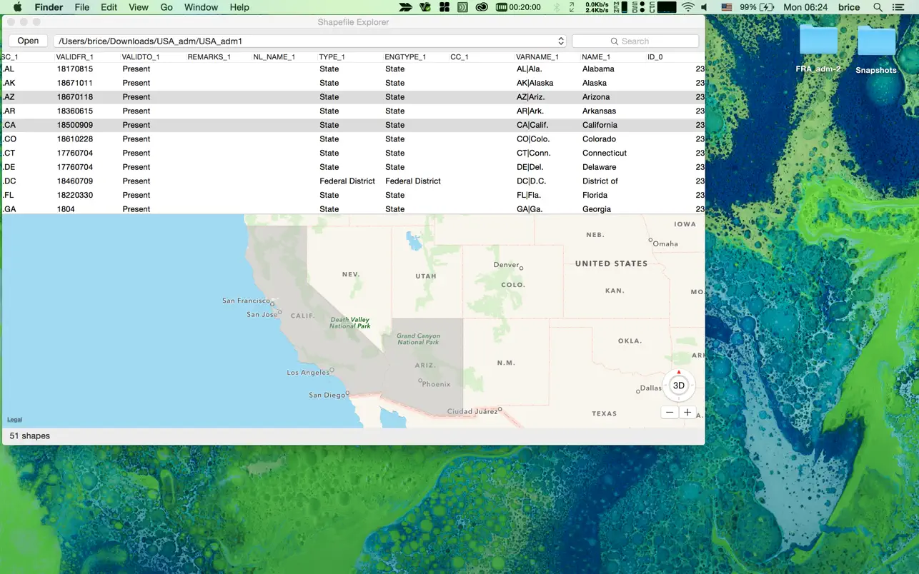 Shapefile Explorer (macOS) 由: Brice Rosenzweig