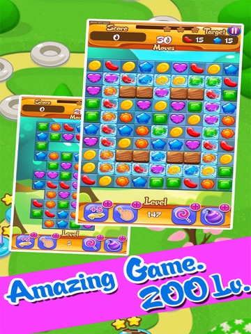 Sweet Jelly Fruit Garden mania : Match 3 Free Game iPad screenshot 5 - Entertainment app