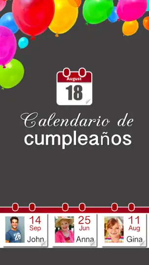 Captura de pantalla de Calendario De Cumpleaños & Cuenta Atrás - Con Notificaciones Push en iPhone 1