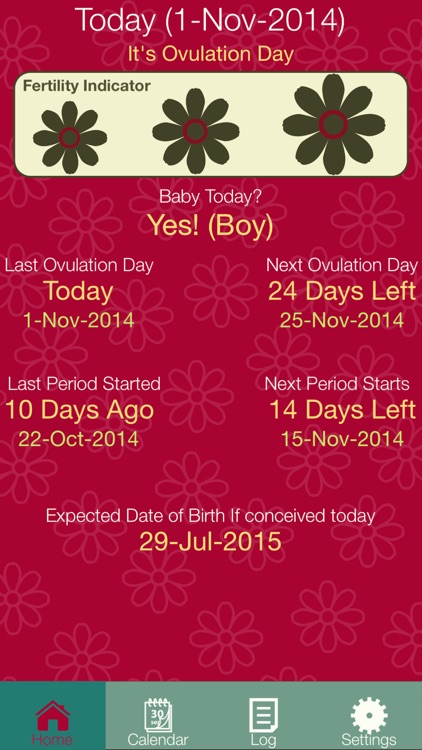 Fertility Diary 2016 - Ovulation & Period Tracker with Pregnancy & Baby Gender Prediction