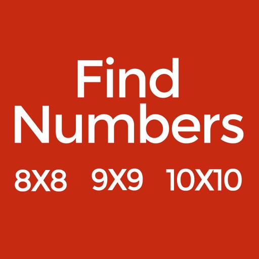 Find Numbers: 8x8 9x9 10x10 icon