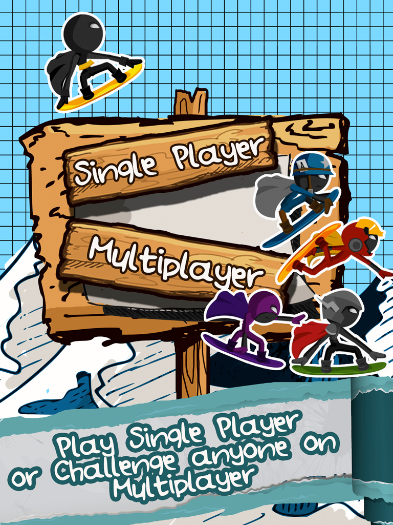 A Superhero Stickman Run - Amazing Mountain Snowboard Racer screenshot 7