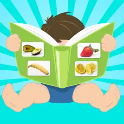 Fruits and vegetables flashcards quiz and matching game for toddlers and kids in English app icon