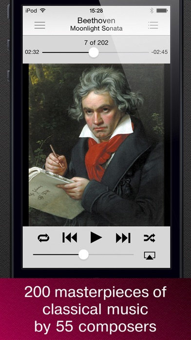 Masterpieces of classical music. Screenshot