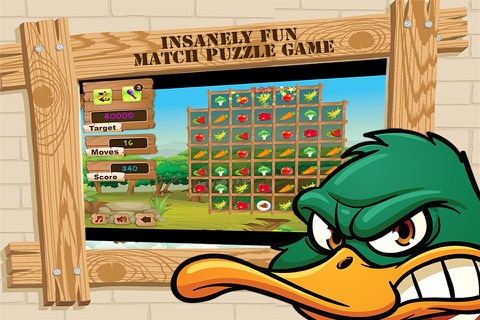 Duck Survival Battle Free - Slide & Swipe Fruits & Vegies to Colapse, Blast and Eliminate them screenshot 3