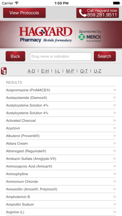 Mobile Formulary iPhone screenshot 1 - Medical app