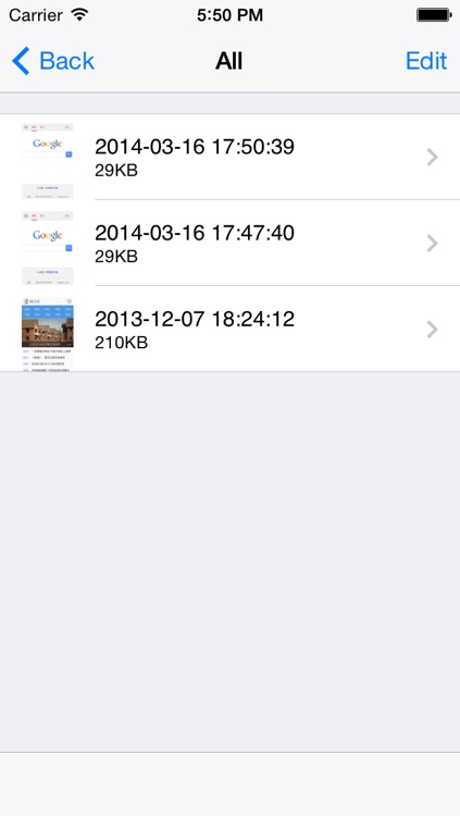 PocketVideo for iPhone - Access to convenient recording browser content