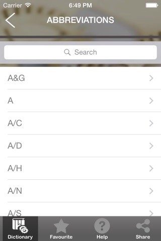 Technical Abbreviations screenshot 2