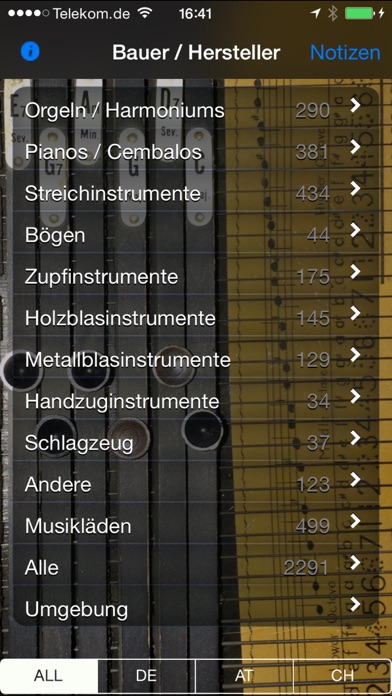 Screenshot #1 pour Guarneri - Verzeichnis der Musikinstrumentenbauer/-geschäfte in DE, AT & CH