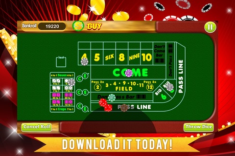 Craps Vegas HD - RPG Random Dice Roller Simulator screenshot 4