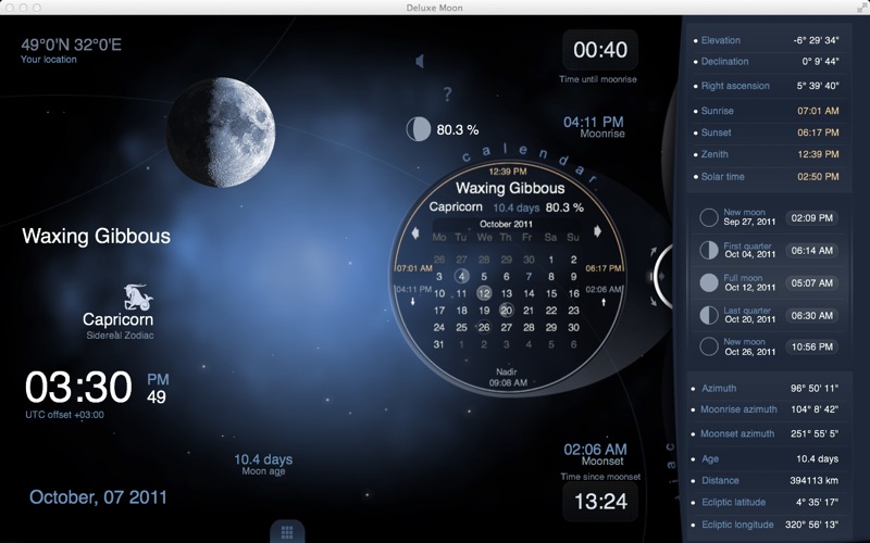 Deluxe Moon HD - Moon Phase Calendar Screenshot